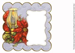 Blue Candle Lantern Picture 8in Scallop Insert Panel