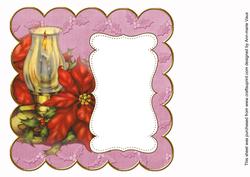 Cerise Candle Lantern Picture 8in Scallop Insert Panel