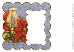 Dark Blue Candle Lantern Picture 8in Scallop Insert Panel