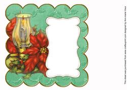 Dark Green Candle Lantern Picture 8in Scallop Insert Panel