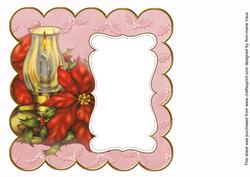 Pink Candle Lantern Picture 8in Scallop Insert Panel