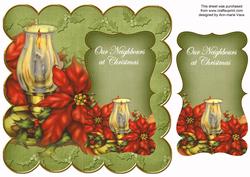 Olive C Lantern Neighbours at Christmas 8in Scallop Topper