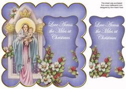 Blue Mother Mary Across the Miles 8in Scallop Topper