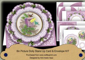 Lilac Postbox Seasons Greetings 3D Picture Doily C & E Kit