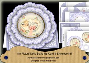 Blue New Baby Boy Congratulations 3D Picture Doily C & E Kit