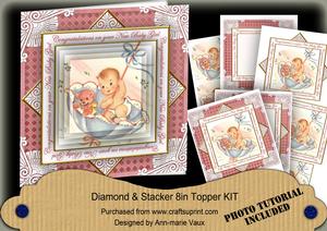 New Baby Girl Congratulations Diamond Megacoupage Cf Kit