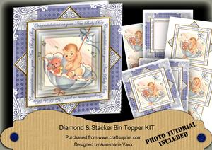 New Baby Boy Congratulations Diamond Megacoupage Cf Kit