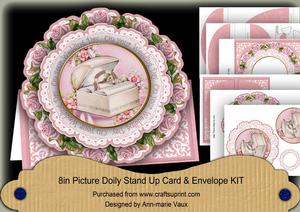 Pink Ring Box Wedding Day 3D Picture Doily C & E Kit