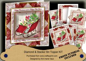 Red Sleigh Happy Christmas Hny Diamond Megacoupage Cf Kit