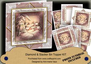 Snowy Village Happy Christmas Hny Diamond Megacoupage Cf Kit