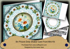 Blue Daisy Happy Birthday 8in Doily Shaker Cf Mini Kit