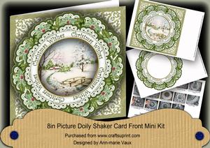Sscene Olive Happy Christmas 8in Doily Shaker Cf Mini Kit