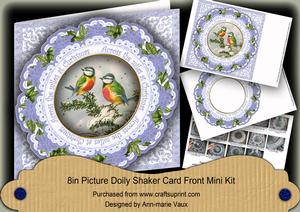 Blue Tits Across the Miles 8in Doily Shaker Cf Mini Kit