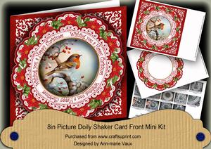Red Robin Wu Happy Christmas 8in Doily Shaker Cf Mini Kit
