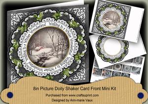 Blk Walking Winter Wonderland 8in Doily Shaker Cf Mini Kit