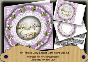 Sscene Lilac Merry Christmashny 8in Doily Shaker Cf Mini Kit