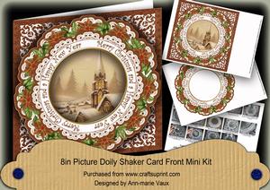 Snow Steeple Merry Christmas 8in Doily Shaker Cf Mini Kit