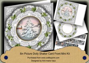 Snow Tree Happy Christmas 8in Doily Shaker Cf Mini Kit