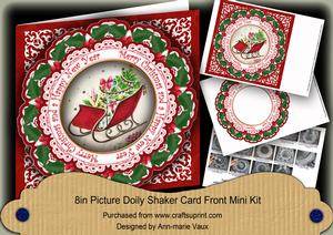 Red Sleigh Merry Christmas 8in Doily Shaker Cf Mini Kit
