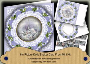 Blue Church Across the Miles 8in Doily Shaker Cf Mini Kit