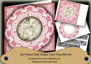 Pink Bunnies Some Bunny to Love 8in Doily Shaker Cf Mini Kit