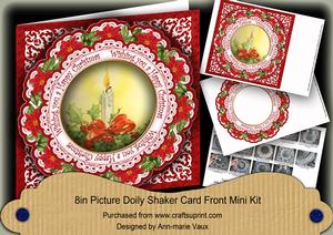Single Candle Happy Christmas 8in Doily Shaker Cf Mini Kit