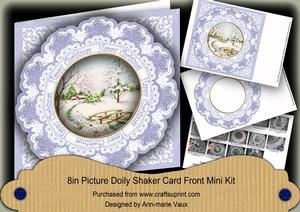 Blue Sscene Happy Christmas 8in Doily Shaker Cf Mini Kit