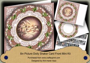 Snowy Village Happy Christmas 8in Doily Shaker Cf Mini Kit