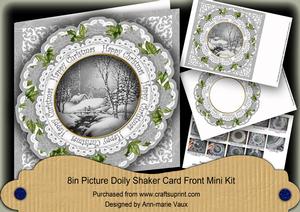 Winter Walk Happy Christmas 8in Doily Shaker Cf Mini Kit