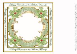 Olive Poinsettia All the Family Lattice 8in Insert Panel
