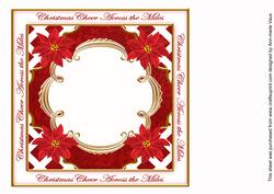 Red Poinsettia Across the Miles Lattice 8in Insert Panel
