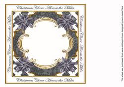 Black Poinsettia Across the Miles Lattice 8in Insert Panel