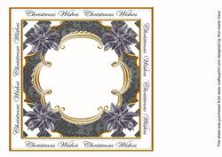 Black Poinsettia Christmas Wishes Lattice 8in Insert Panel