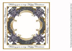 Black Poinsettia Happy Christmas Lattice 8in Insert Panel