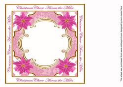 Cerise Poinsettia Across the Miles Lattice 8in Insert Panel