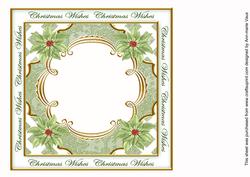 Olive Poinsettia Christmas Wishes Lattice 8in Insert Panel