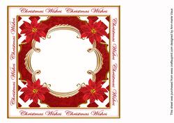 Red Poinsettia Christmas Wishes Lattice 8in Insert Panel