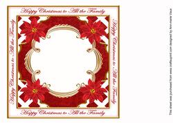 Red Poinsettia All the Family Lattice 8in Insert Panel