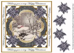 Black Wwalk Happy Christmas Lattice Corner 8in Topper