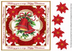 Christmas Bells Happy Christmas Lattice Corner 8in Topper
