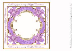 Lilac Poinsettia Happy Christmas Lattice 8in Insert Panel