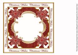 Plum Poinsettia Christmas Wishes Lattice 8in Insert Panel