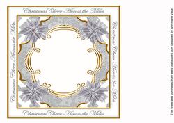 Silver Poinsettia Across the Miles Lattice 8in Insert Panel