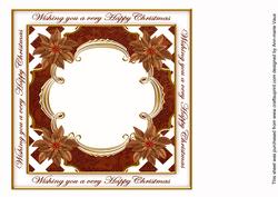 Vtea Poinsettia Happy Christmas Lattice 8in Insert Panel