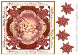 Snowy Village Happy Christmas Lattice Corner 8in Topper