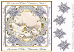Ice Church Sil Christmas Wishes Lattice Corner 8in Topper