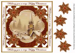 Snow Steeple Happy Christmas Lattice Corner 8in Topper