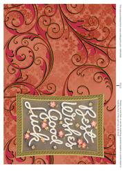 Good Luck Best Wishes Curved Gold Frame Card