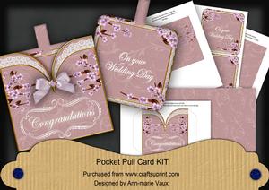 Cherry Blossom Plum Wedding Day Pocket Pull Card Kit