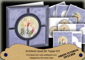 Candle Trio Blue Architects Quad 8in Cf Kit